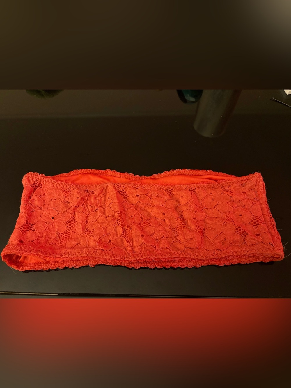 Annabella Lace Bandeau Bralette - Orange-Red